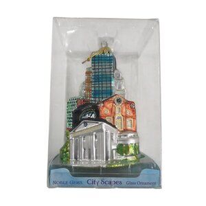 Kurt Adler Boston Cityscape Ornament 5"  Christmas Glass Ornament NEW